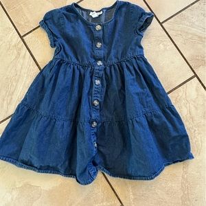 Cat and Jack Jean Denim Puff Sleeve Button Down Dress